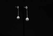 Charger l'image dans la galerie, Boucles d’Oreilles Longues COEUR – Argent 925, Zirconium & Perles Blanches