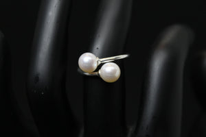 Bague Toi & Moi – Duo de Perles Blanches en Argent 925