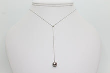 Charger l&#39;image dans la galerie, Collier VAI – Perle de Tahiti noire rosée &amp; chaîne en or gris 18K
