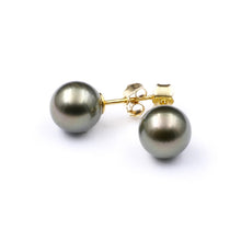 Charger l'image dans la galerie, Boucles d'oreilles perles noires TAHITI /OR jaune ou blanc 18K