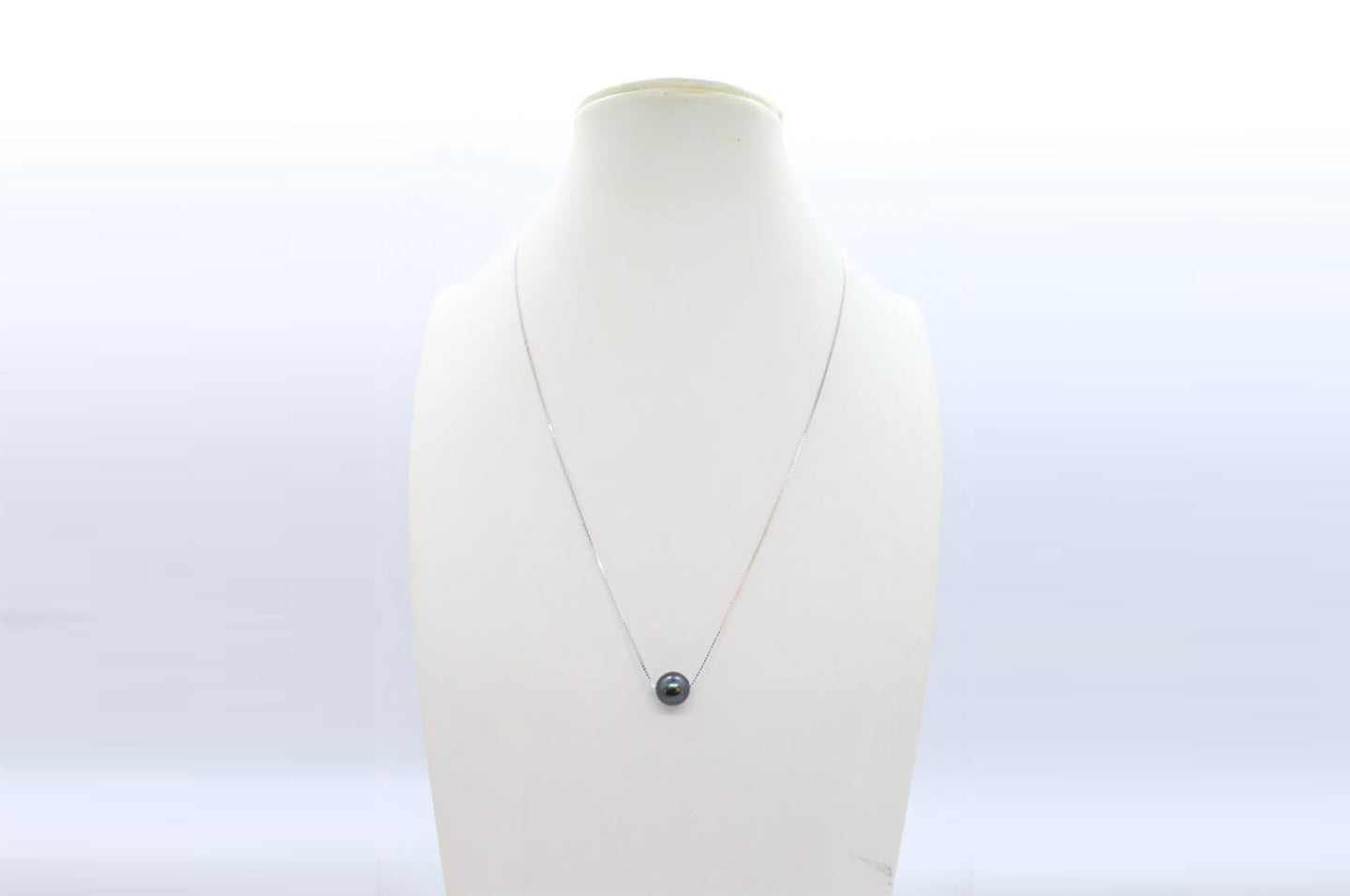 Collier MOEA – Perle d’Eau Douce Noire & Argent Rhodié