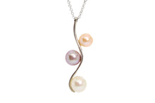 Charger l&#39;image dans la galerie, Collier TORU :Perles d&#39;eau douce et chaîne en ARGENT RHODIÉ 925