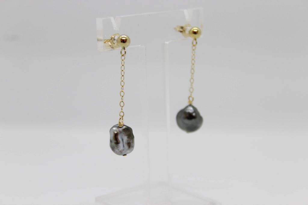 Boucles D'Oreilles Keshis De Tahiti - Perles De Culture - Neuf Sans Emballage D'Origine
