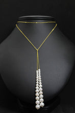 Charger l&#39;image dans la galerie, Collier cravate chaîne fine et perles
